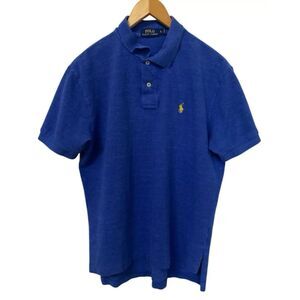 Polo Ralph Lauren Men's Large Polo Shirt, Short Sleeve Blue w/Yellow Pony